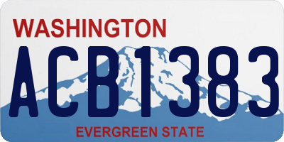WA license plate ACB1383