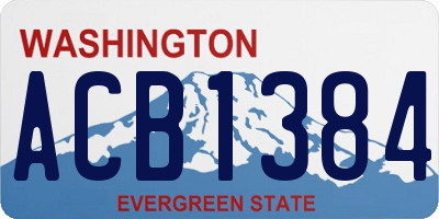 WA license plate ACB1384