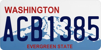 WA license plate ACB1385