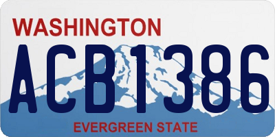 WA license plate ACB1386