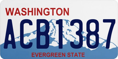 WA license plate ACB1387