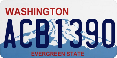WA license plate ACB1390