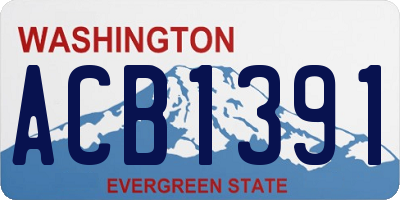 WA license plate ACB1391