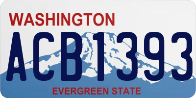 WA license plate ACB1393