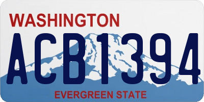 WA license plate ACB1394