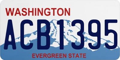 WA license plate ACB1395