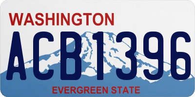 WA license plate ACB1396