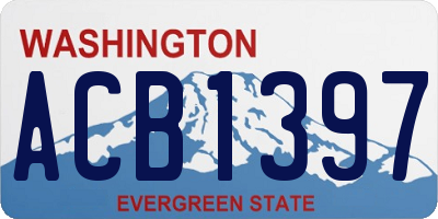 WA license plate ACB1397