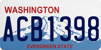 WA license plate ACB1398