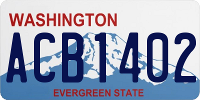 WA license plate ACB1402