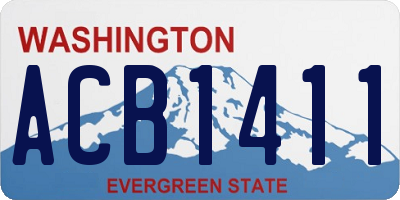 WA license plate ACB1411
