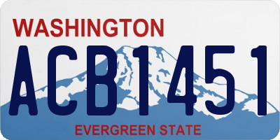 WA license plate ACB1451