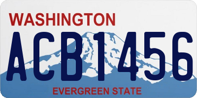 WA license plate ACB1456