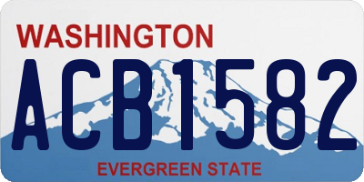WA license plate ACB1582