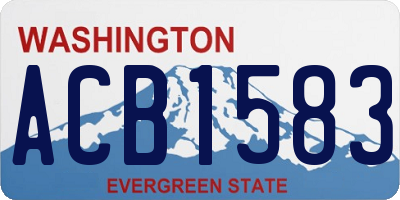 WA license plate ACB1583