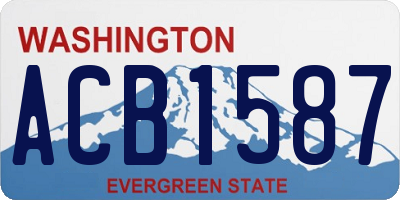 WA license plate ACB1587