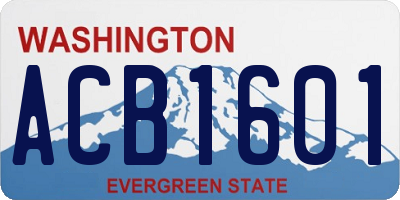 WA license plate ACB1601