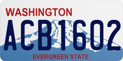 WA license plate ACB1602