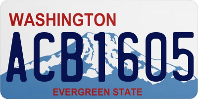WA license plate ACB1605