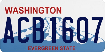 WA license plate ACB1607