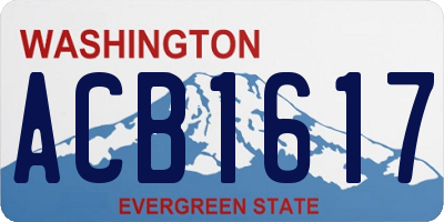 WA license plate ACB1617