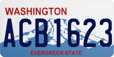 WA license plate ACB1623