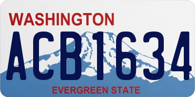WA license plate ACB1634