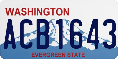 WA license plate ACB1643