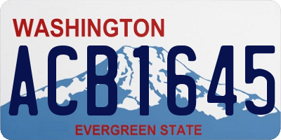 WA license plate ACB1645