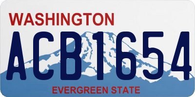 WA license plate ACB1654