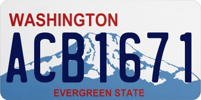 WA license plate ACB1671