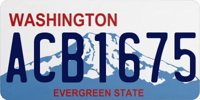 WA license plate ACB1675