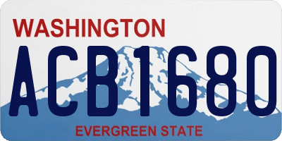 WA license plate ACB1680