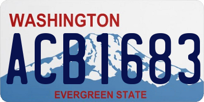 WA license plate ACB1683