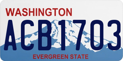 WA license plate ACB1703