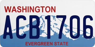 WA license plate ACB1706