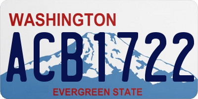WA license plate ACB1722
