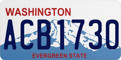 WA license plate ACB1730