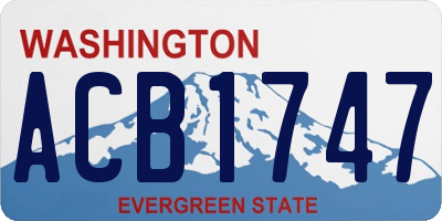 WA license plate ACB1747