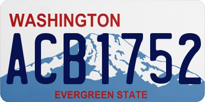WA license plate ACB1752
