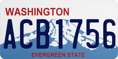 WA license plate ACB1756