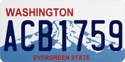 WA license plate ACB1759