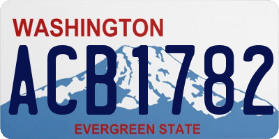WA license plate ACB1782