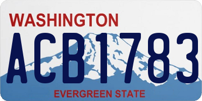 WA license plate ACB1783
