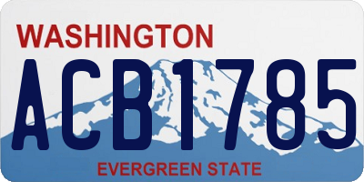WA license plate ACB1785