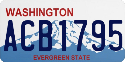WA license plate ACB1795