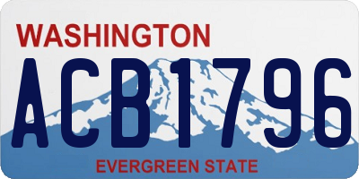 WA license plate ACB1796