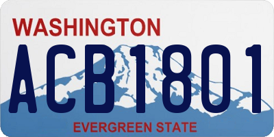 WA license plate ACB1801