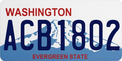 WA license plate ACB1802