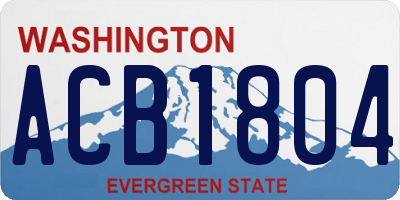 WA license plate ACB1804